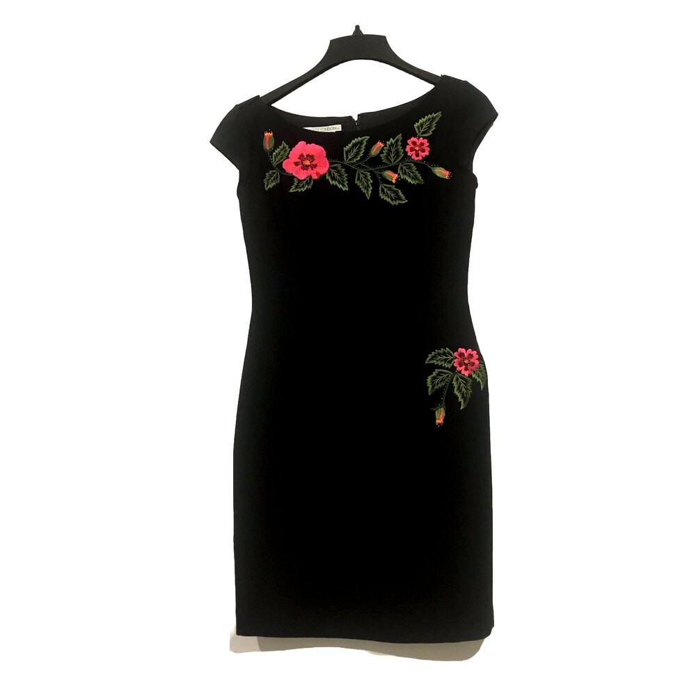 Maggy London dress Floral embroidered dark romantic cocktail whimsy goth women 4
